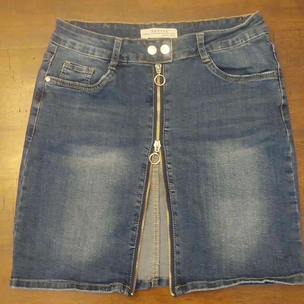 Redial Denim Jean Skirt - Picture 1 of 9